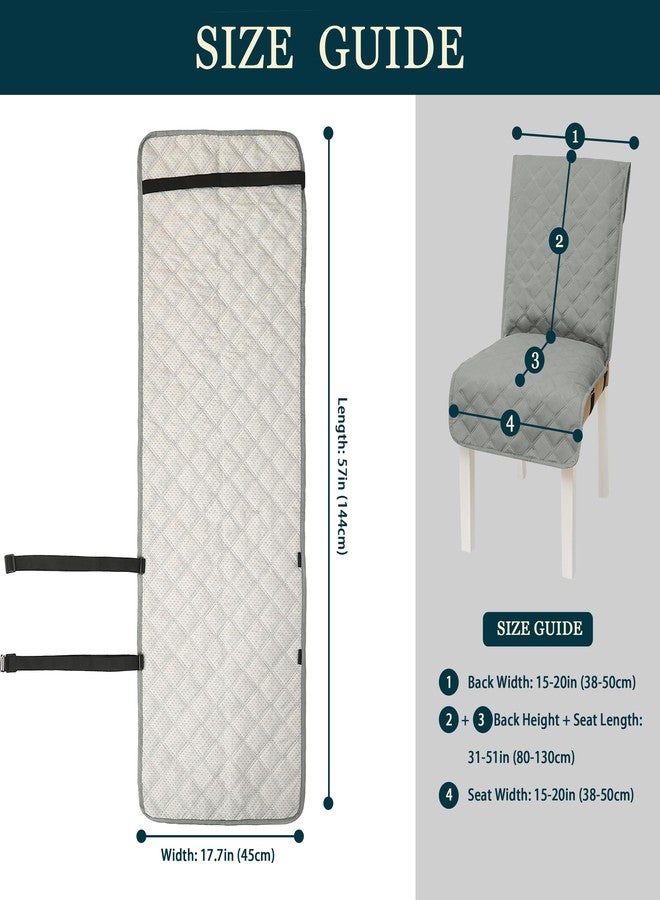 Yonus Waterproof Dining Chair Cover Office Chair Cover Water Resistant Dining Room Chair Cover Kitchen Chair Slipcover Computer Chair Cover with Anti-Slip Buckle (Light Grey, 1PCS) - Image 5